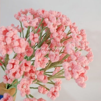 Flori artificiale croșetate din lână, crenguțe Baby's Breath, ornamente florale pentru nunți și decor fotografic