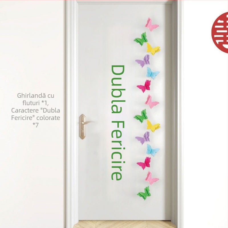 Shangmite 2024 Set decor porți pentru nuntă cu simbolul Fericirii Duble