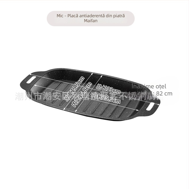 Placă de grătar Maifan, stil coreean teppanyaki, plăcuță/grill din fier portabil pentru exterior