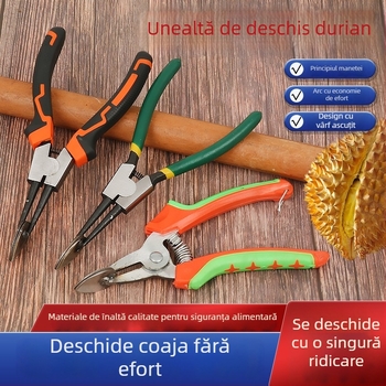 Clește Durian, Deschizător Durian, Unealtă de Decojit Durian și Mănuși