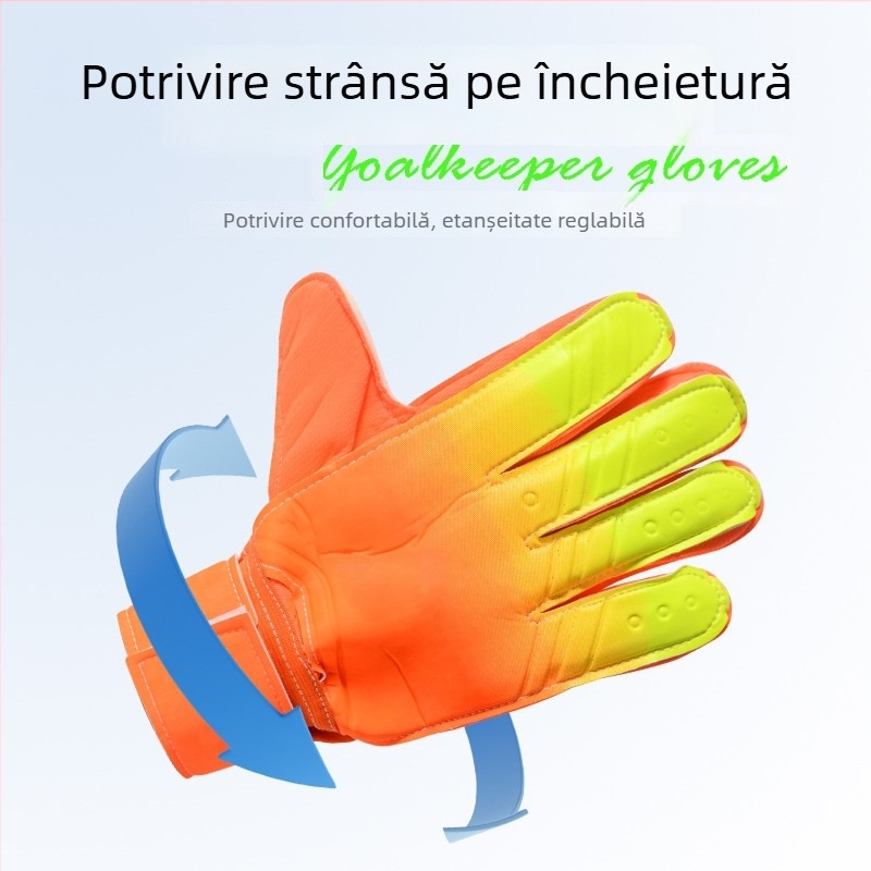 Mănuși de portar în degrade, cu protecție a degetelor, latex îngroșat, rezistente la uzură, pentru antrenament în fotbal, din PU piele