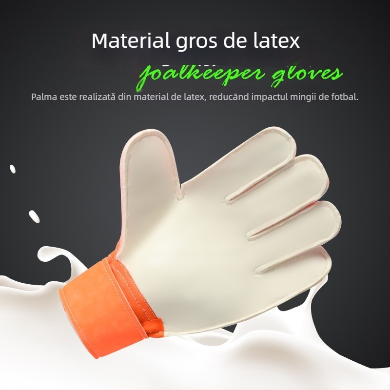 Mănuși de portar în degrade, cu protecție a degetelor, latex îngroșat, rezistente la uzură, pentru antrenament în fotbal, din PU piele