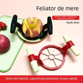 Tăietor de mere din oțel inoxidabil pentru uz casnic, lamă în formă de petală, decupator de fructe și separator, multifuncțional