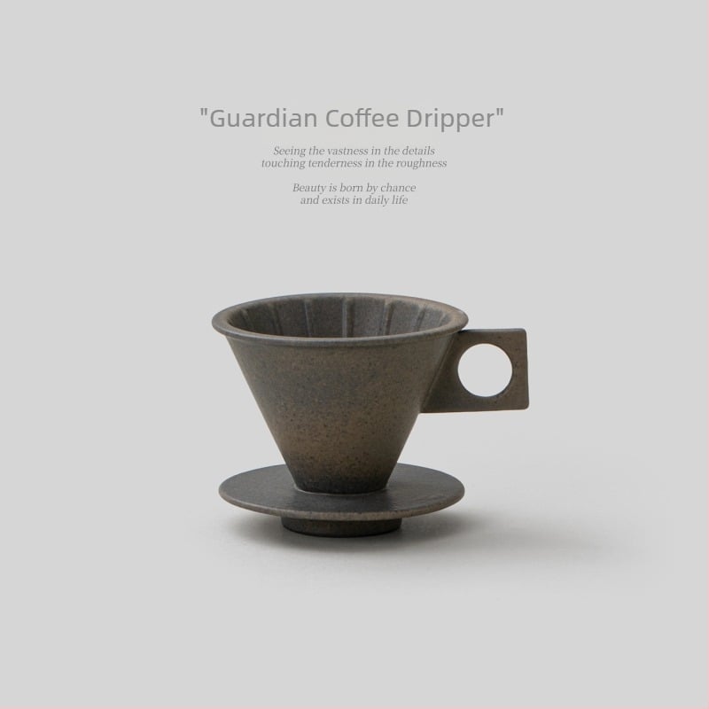 Dripper ceramic V60 pentru cafea, cu mâner, pentru preparare manuală
