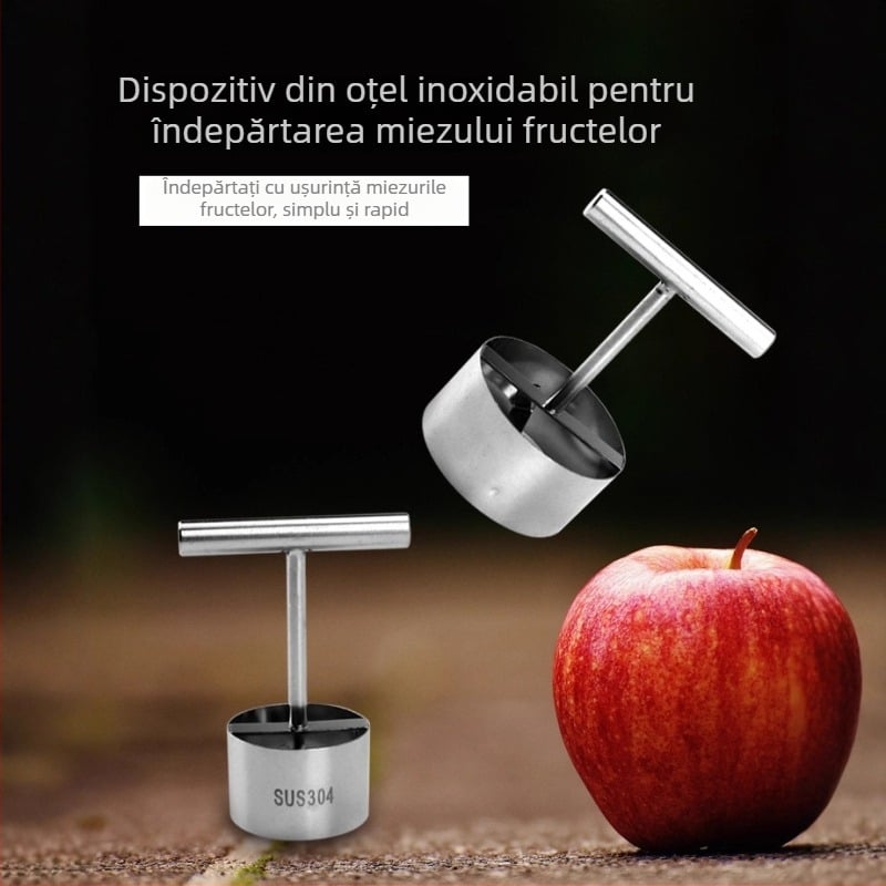 Corer pentru fructe din oțel inoxidabil, pentru mere și pere, îndepărtare a miezului și tăierea fructelor