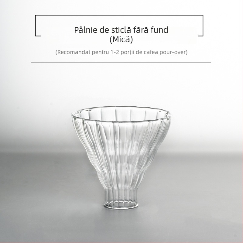 Cafetieră din sticlă cu filtru integrat pentru preparare manuală a cafelei