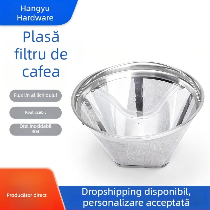 Filtru pentru aparat de cafea cu picurare, coș filtrant din oțel inoxidabil, ultradens, accesoriu universal