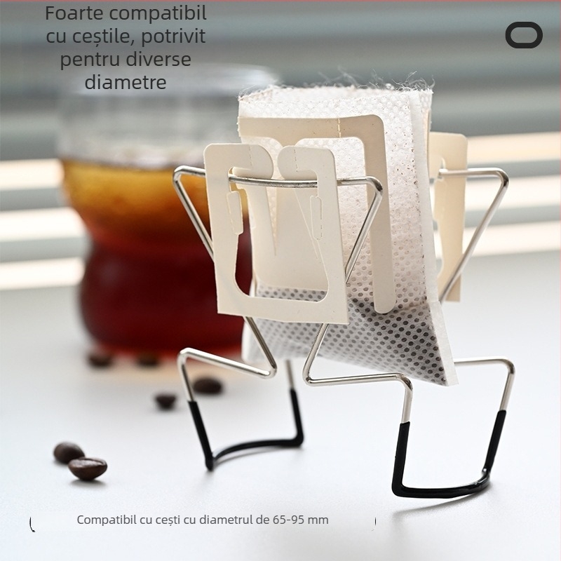 Suport pentru cafea pour-over din oțel inoxidabil 304, cu suport pentru filtre — portabil, pentru exterior