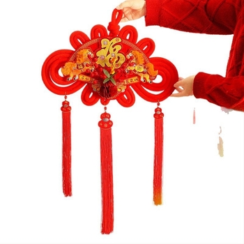 Nod chinezesc cu nod cu simbol noroc, decor suspendat pentru sufragerie sau intrare, decor festiv de Anul Nou și de Primăvară