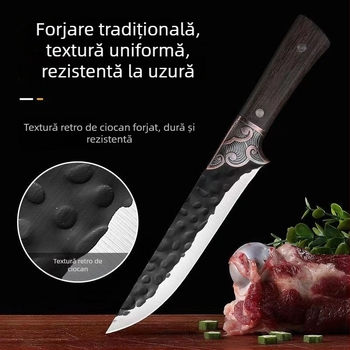 Cuțit de bucătărie multifuncțional pentru dezosarea cărnii și decojirea fructelor, cu lamă ascuțită și mâner texturat