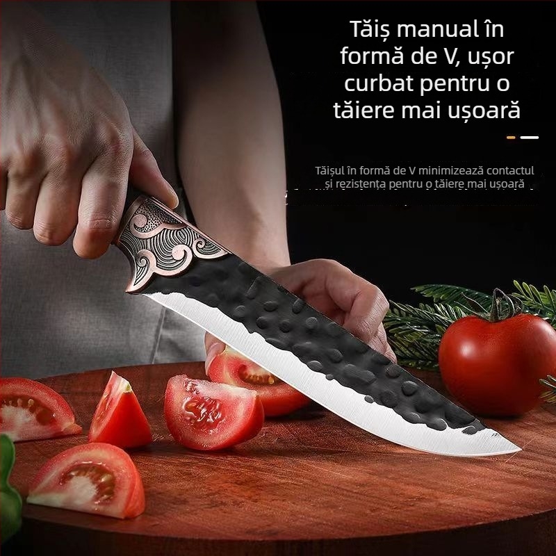 Cuțit de bucătărie multifuncțional pentru dezosarea cărnii și decojirea fructelor, cu lamă ascuțită și mâner texturat