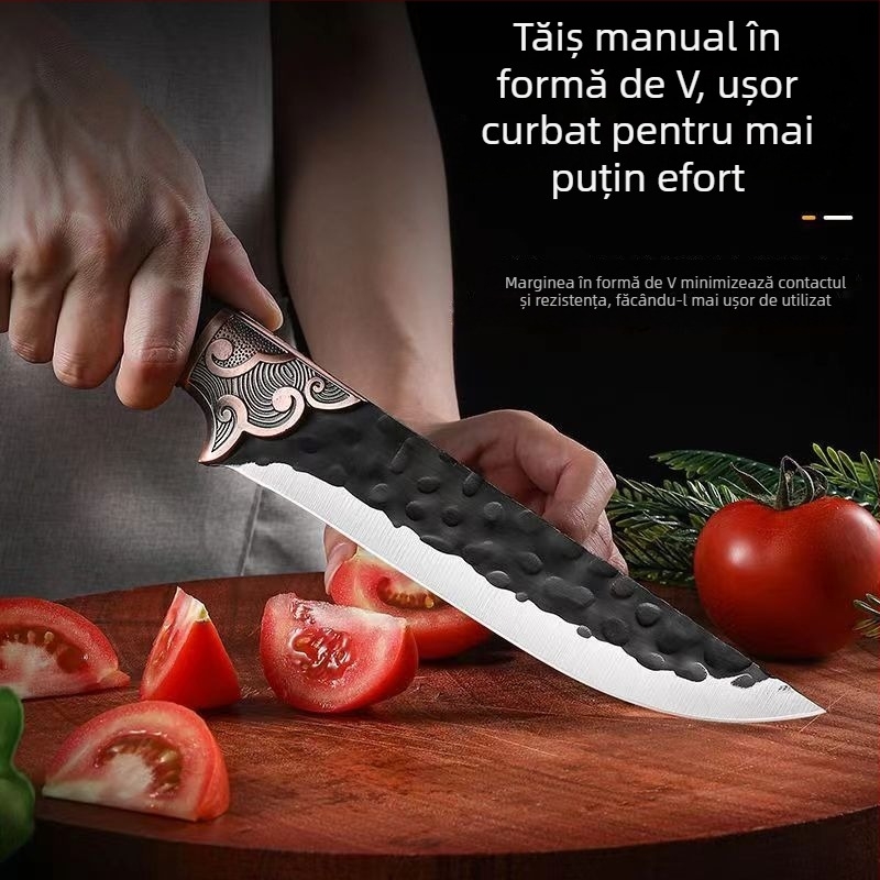 Cuțit de bucătărie multifuncțional pentru dezosarea cărnii și decojirea fructelor, cu lamă ascuțită și mâner texturat