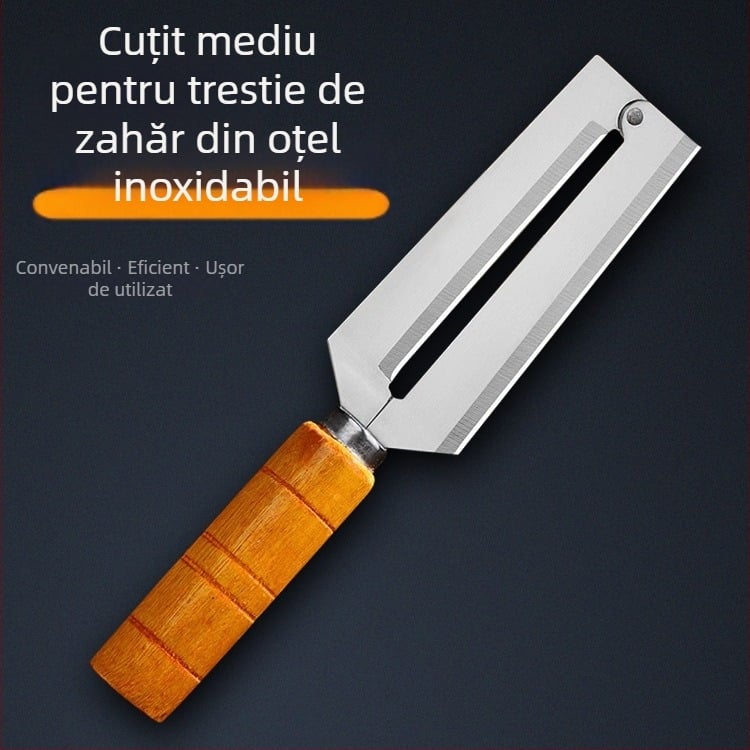 Peeler din oțel inoxidabil, multifuncțional pentru fructe și legume, lamă pentru trestia de zahăr și pentru ananas, cu cap plat