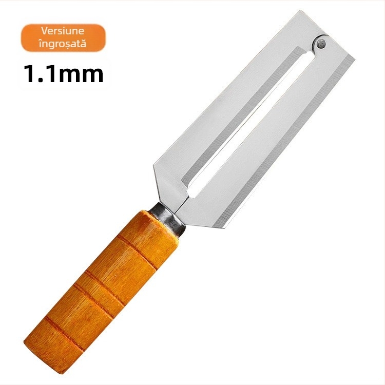 Peeler din oțel inoxidabil, multifuncțional pentru fructe și legume, lamă pentru trestia de zahăr și pentru ananas, cu cap plat