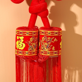 Pandantiv mare cu nod chinezesc, binecuvântare pentru sufragerie, decor handmade pentru casa nouă
