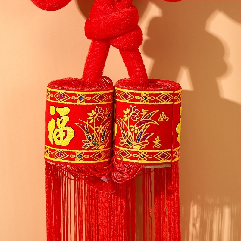 Pandantiv mare cu nod chinezesc, binecuvântare pentru sufragerie, decor handmade pentru casa nouă