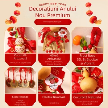 Pandantiv cu nod chinezesc pentru mânerul ușii, ornament în formă de dovleac pentru Festivalul Primăverii