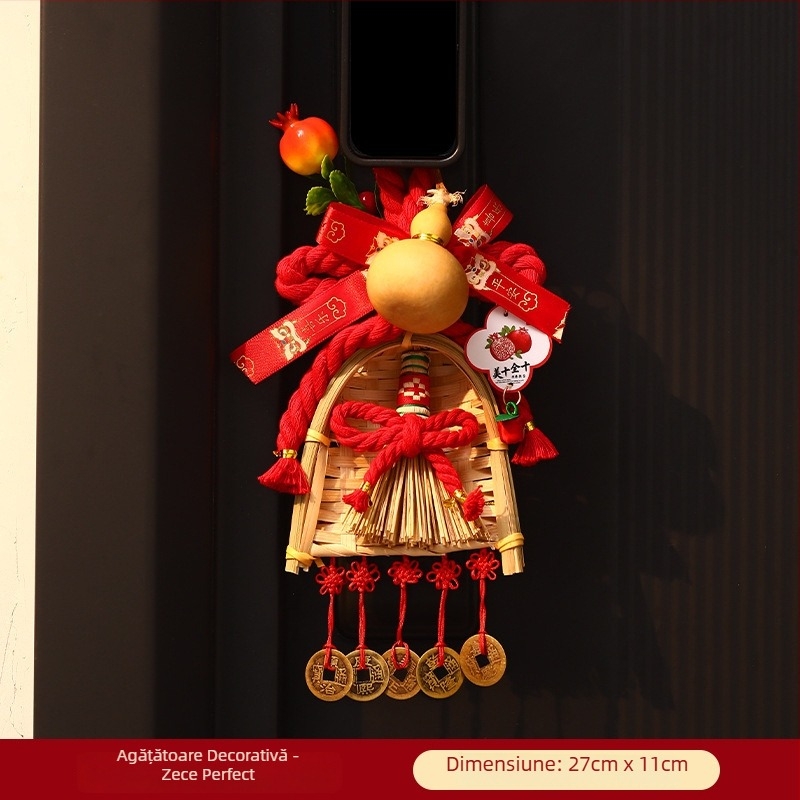 Pandantiv cu nod chinezesc pentru mânerul ușii, ornament în formă de dovleac pentru Festivalul Primăverii