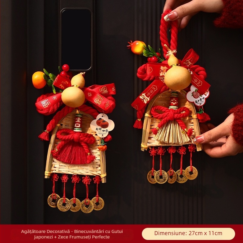 Pandantiv cu nod chinezesc pentru mânerul ușii, ornament în formă de dovleac pentru Festivalul Primăverii