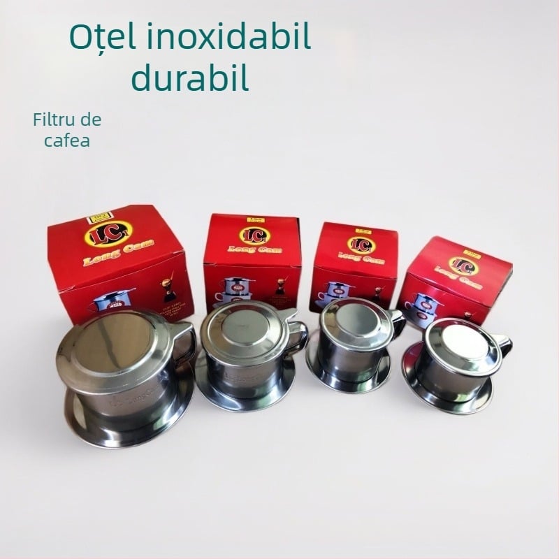 Vas de cafea din oțel inoxidabil cu filtru metal reutilizabil