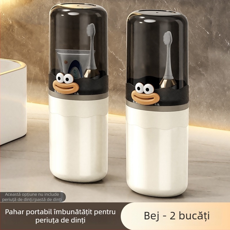 Set portabil de periuțe de dinți și pahar de gură în stil luxos, din PP, cutie de depozitare pentru casă și călătorii