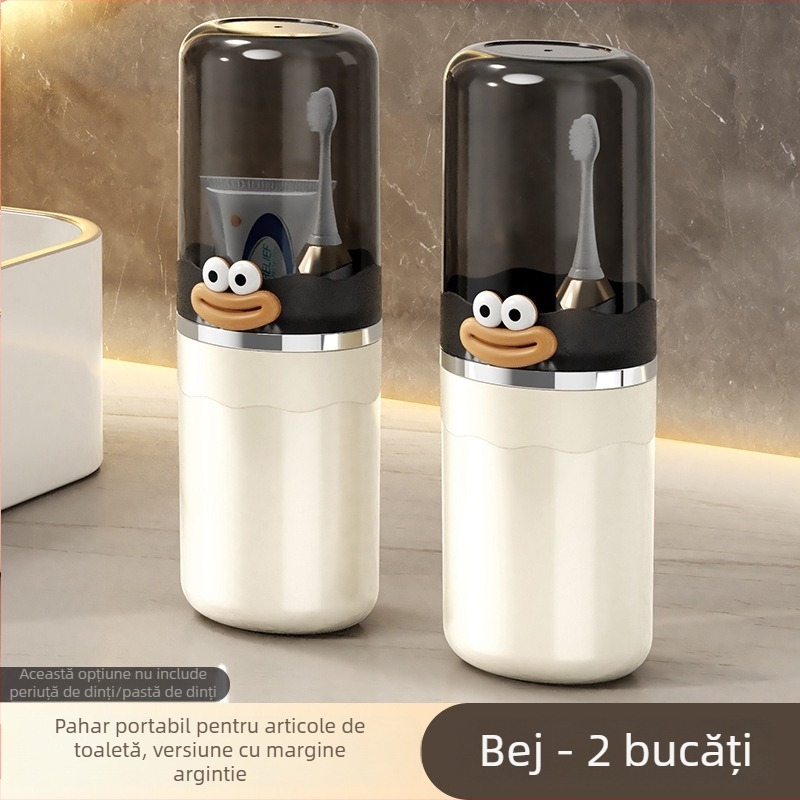 Set portabil de periuțe de dinți și pahar de gură în stil luxos, din PP, cutie de depozitare pentru casă și călătorii
