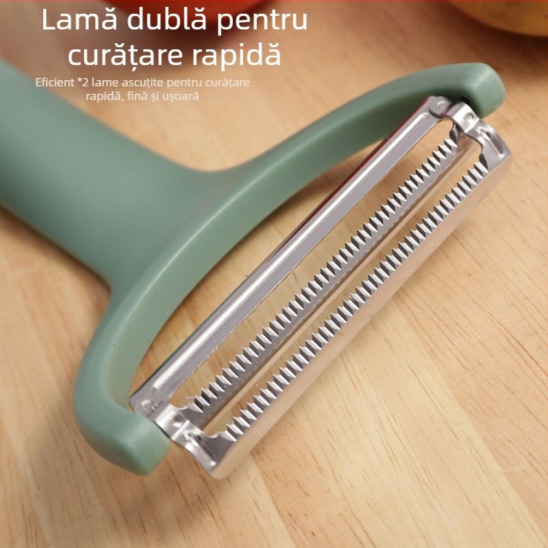 Cuțit din oțel inoxidabil pentru curățare și ras cu lame duble, pentru varză, legume și pepene