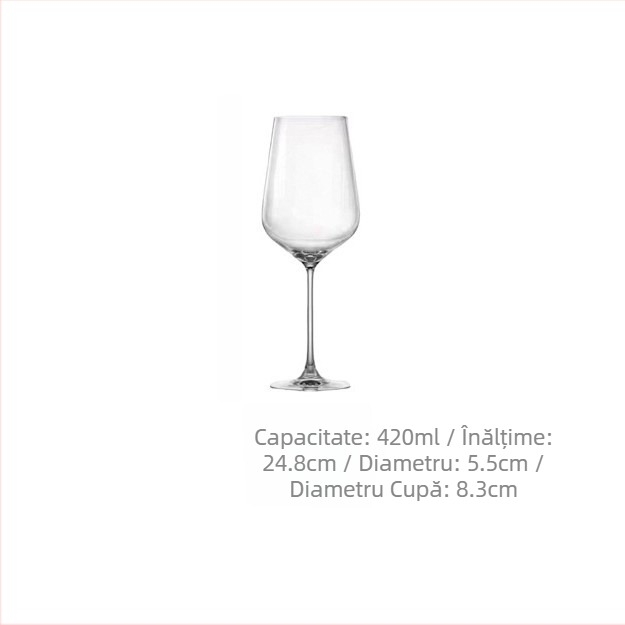 Set din două pahare de vin roșu din cristal, într-o cutie din piele