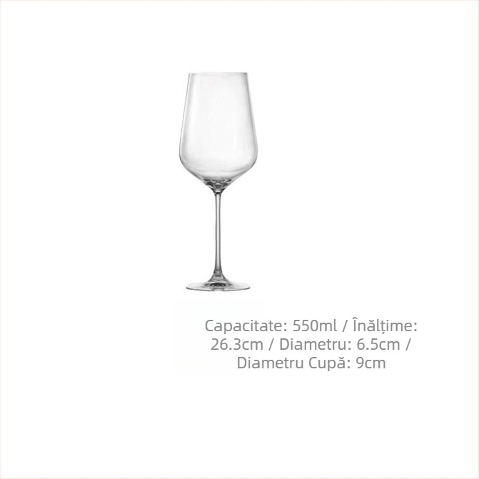 Set din două pahare de vin roșu din cristal, într-o cutie din piele