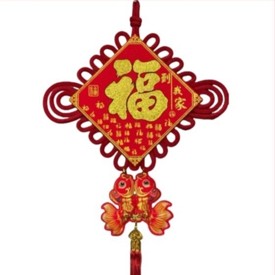 Pandantiv cu nod chinezesc 3D, simbol de noroc – decor de perete premium pentru living și hol, mare nod de pace