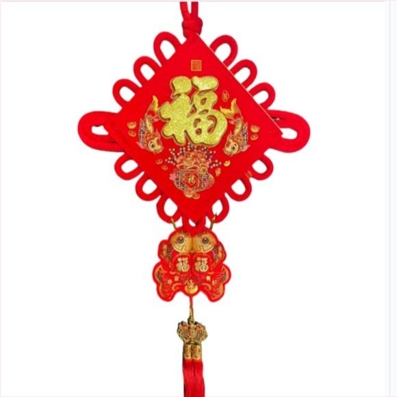 Pandantiv cu nod chinezesc 3D, simbol de noroc – decor de perete premium pentru living și hol, mare nod de pace