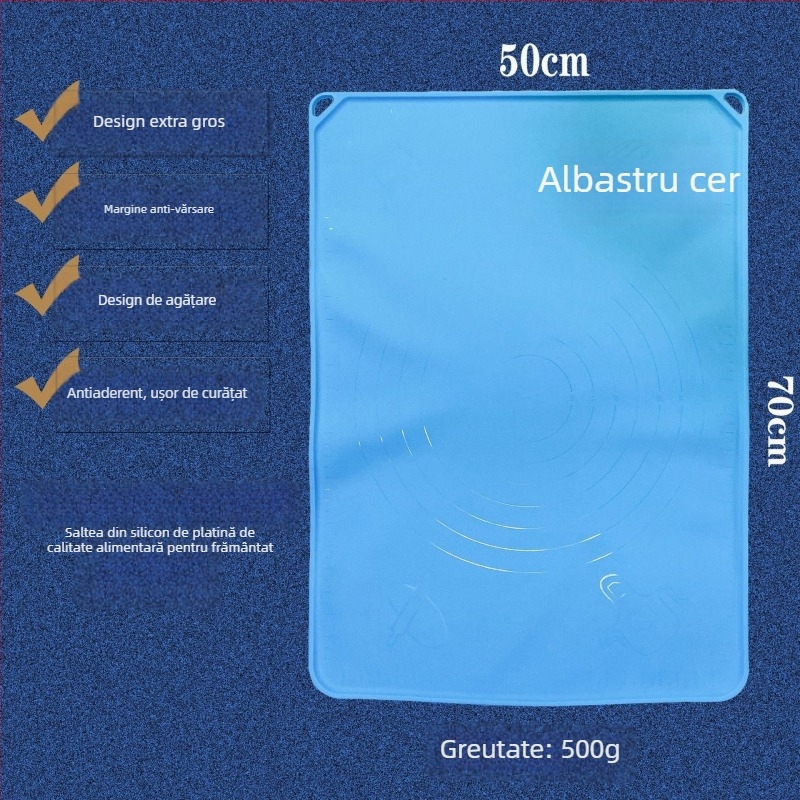 Covoraș de frământat aluat din siliciu platina, de calitate alimentară, antiaderent, rezistent la temperaturi înalte și la rupere, mare pentru coacere