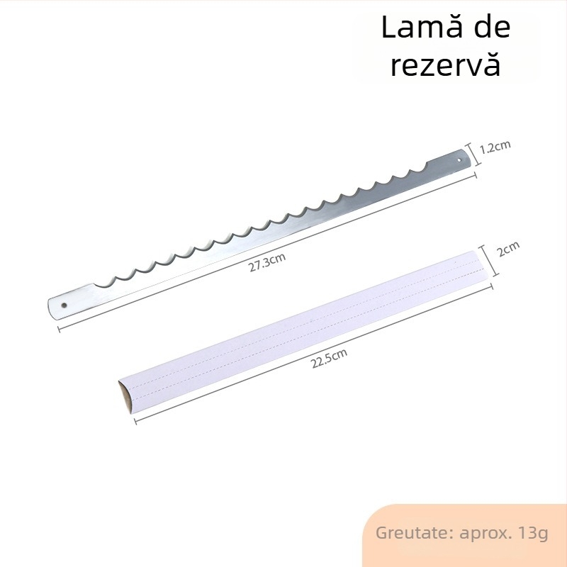 Cuțit de pâine cu mâner din fag și lamă arcuită, dințat, pentru felii de baghetă și toast