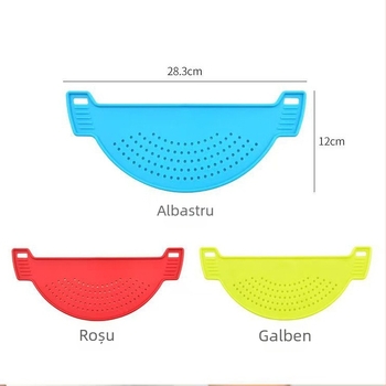 Barieră din plastic pentru filtrarea apei în bucătăria de acasă, separator de reziduuri la marginea oalei, filtru pentru spălat orez și legume, protecție împotriva scurgerilor
