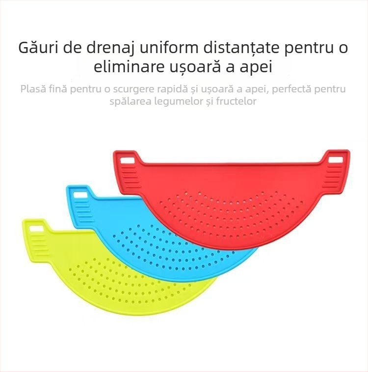 Barieră din plastic pentru filtrarea apei în bucătăria de acasă, separator de reziduuri la marginea oalei, filtru pentru spălat orez și legume, protecție împotriva scurgerilor