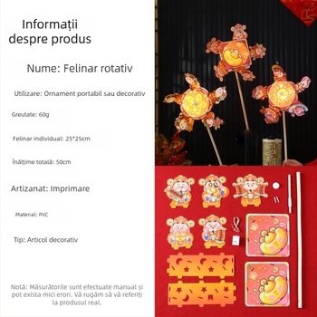 Festivalul Primăverii 2026 – Felinar rotativ de mână cu mori de vânt, kit DIY pentru copii (Festivalul Luminilor)