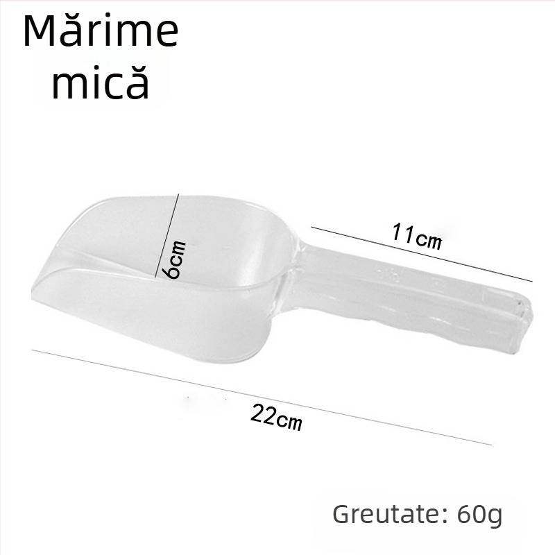 Lopățică de bucătărie din plastic, acrilic transparent, pentru orez și făină