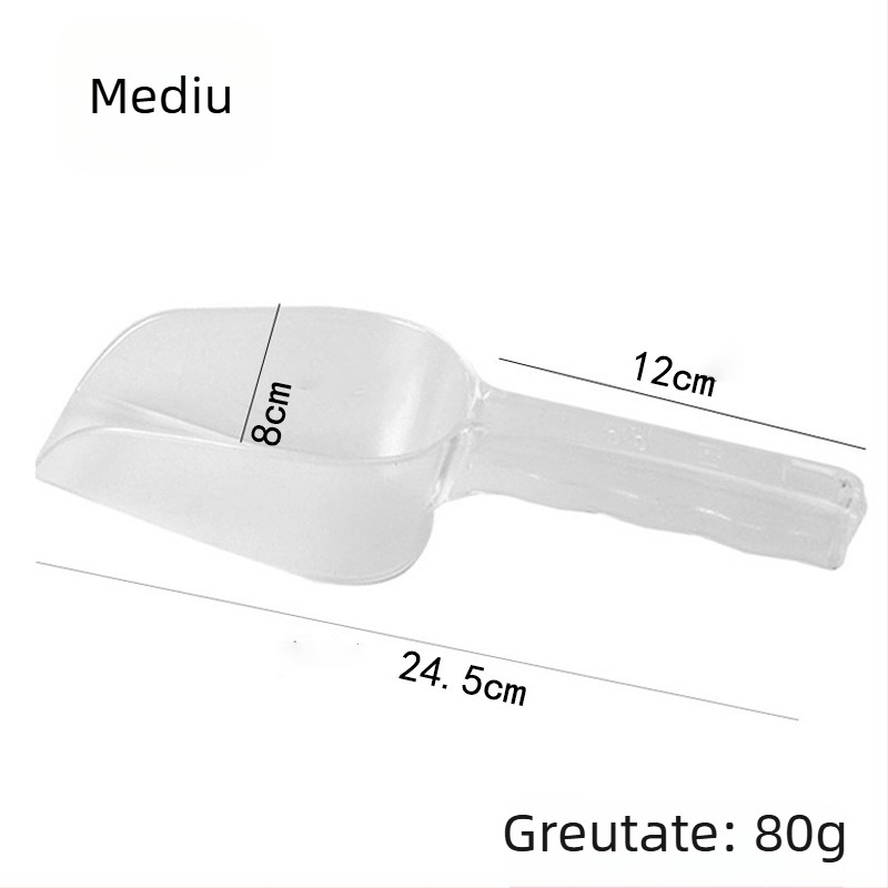 Lopățică de bucătărie din plastic, acrilic transparent, pentru orez și făină