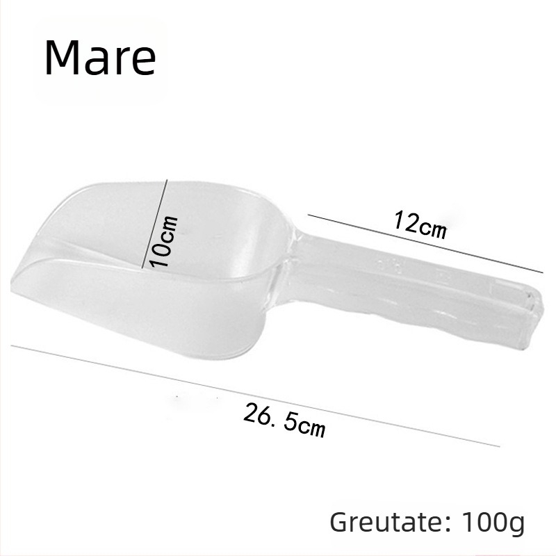 Lopățică de bucătărie din plastic, acrilic transparent, pentru orez și făină