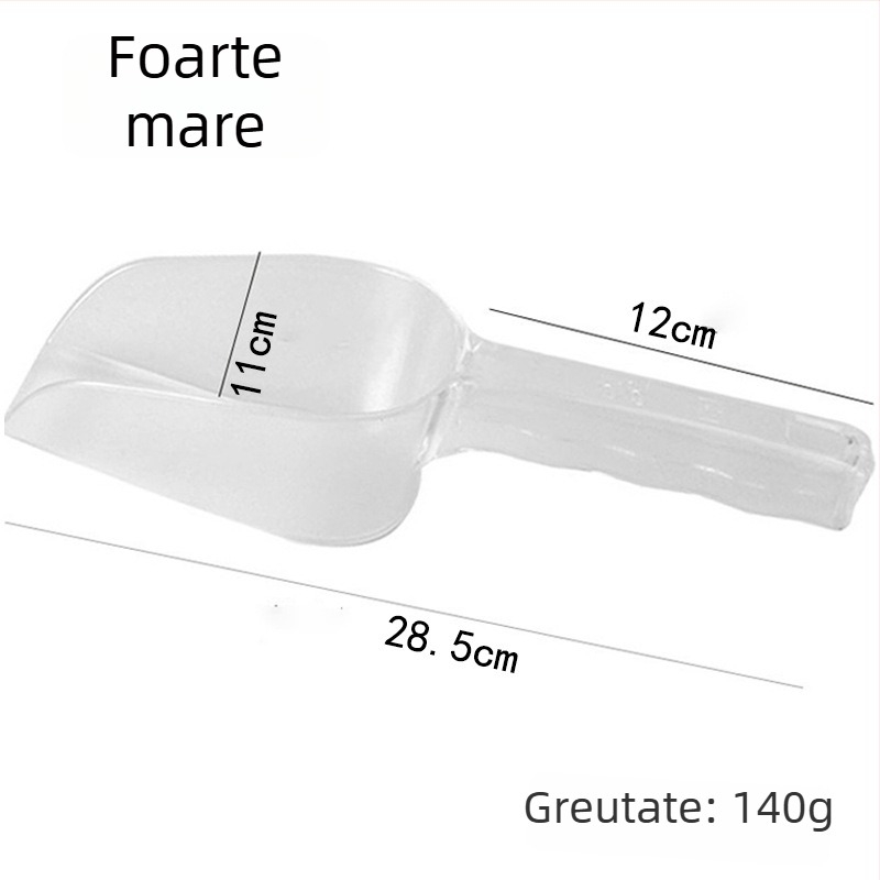 Lopățică de bucătărie din plastic, acrilic transparent, pentru orez și făină