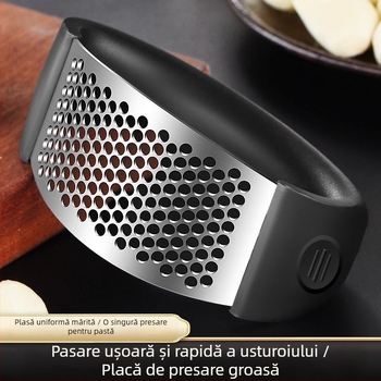 Presa de usturoi în formă de inel, oțel inoxidabil 304, manuală, decojitor de usturoi