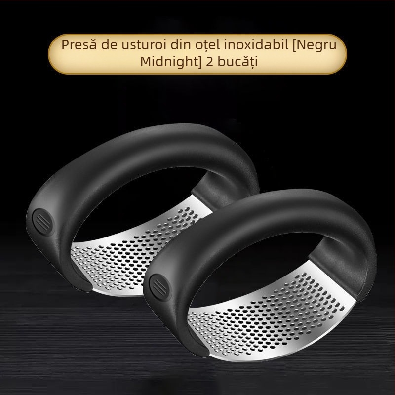 Presa de usturoi în formă de inel, oțel inoxidabil 304, manuală, decojitor de usturoi