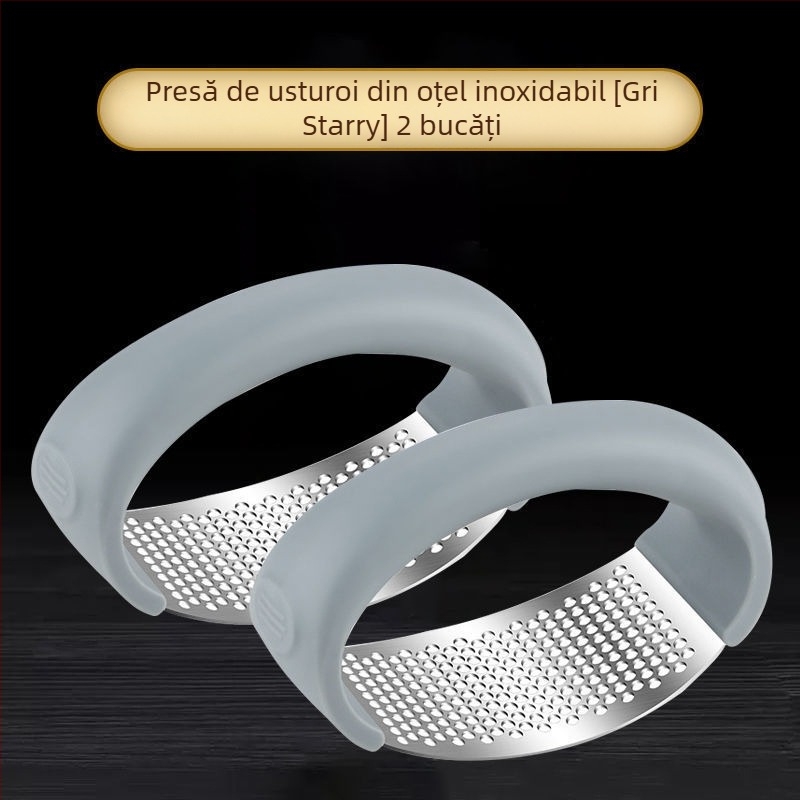 Presa de usturoi în formă de inel, oțel inoxidabil 304, manuală, decojitor de usturoi