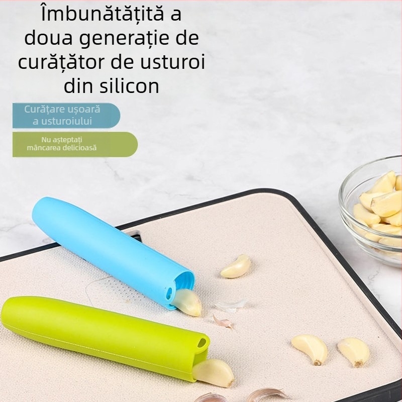 Unealtă de decojit usturoi din silicon, rolă de presare a usturoiului pentru bucătărie