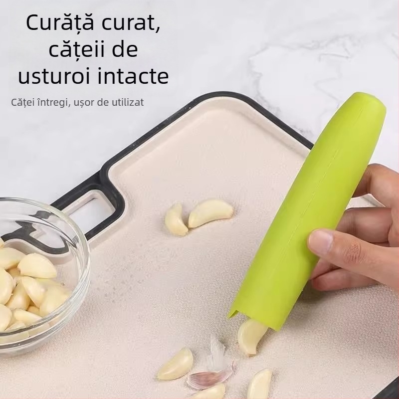 Unealtă de decojit usturoi din silicon, rolă de presare a usturoiului pentru bucătărie