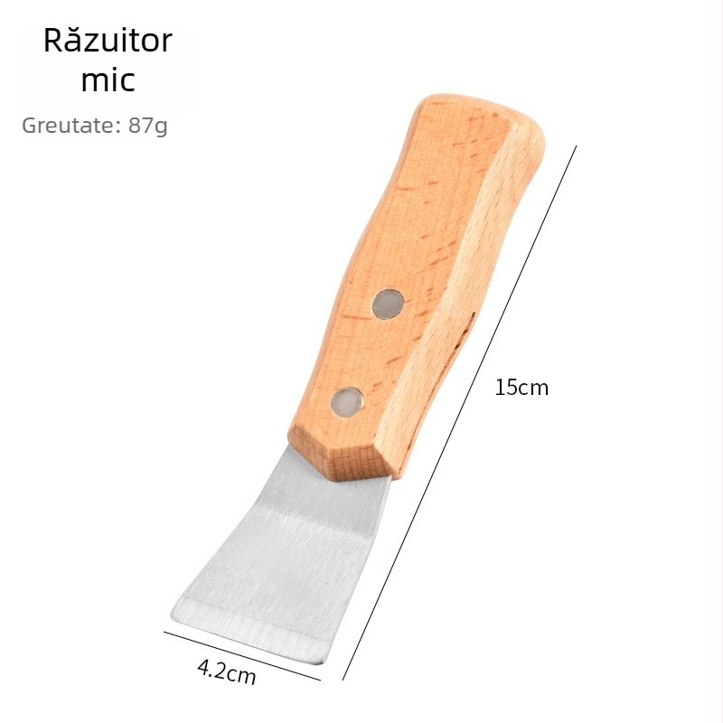 Cuțit de instalare pentru plafon din folie moale, din oțel inoxidabil, cu mâner din lemn, pentru cadru PVC