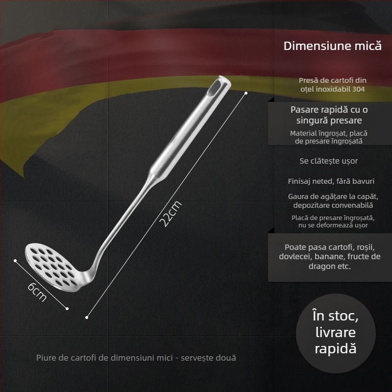 Presă de cartofi din oțel inoxidabil 304, instrument multifuncțional de bucătărie pentru piure și usturoi