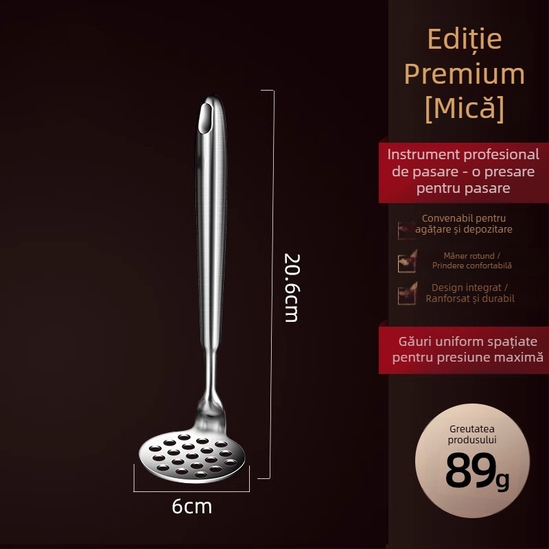 Presă de cartofi din oțel inoxidabil 304, instrument multifuncțional de bucătărie pentru piure și usturoi