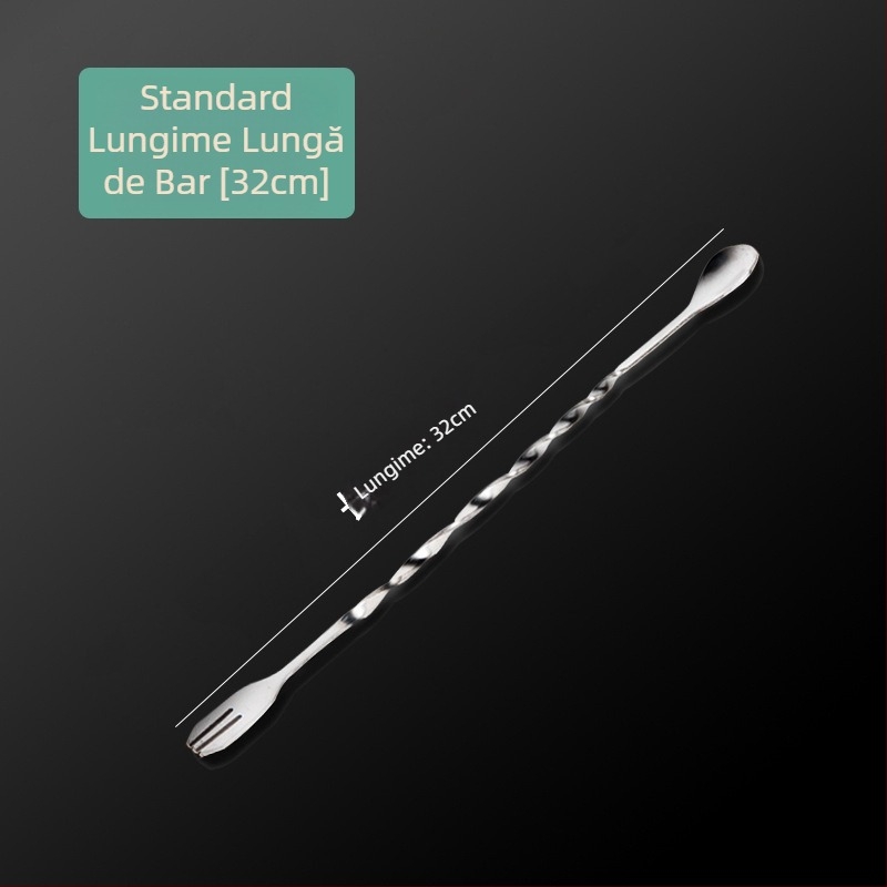 Lingură de bar din oțel inoxidabil, mâner lung, pentru cocktailuri, cafea și ceai cu lapte; amestecător în mai multe dimensiuni