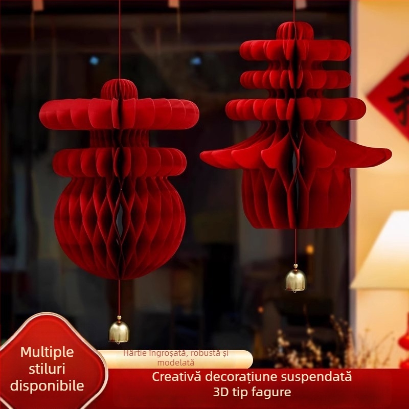 Anul Cailor 2026: felinar 3D cu fagure pentru ușă și perete, decor de primăvară
